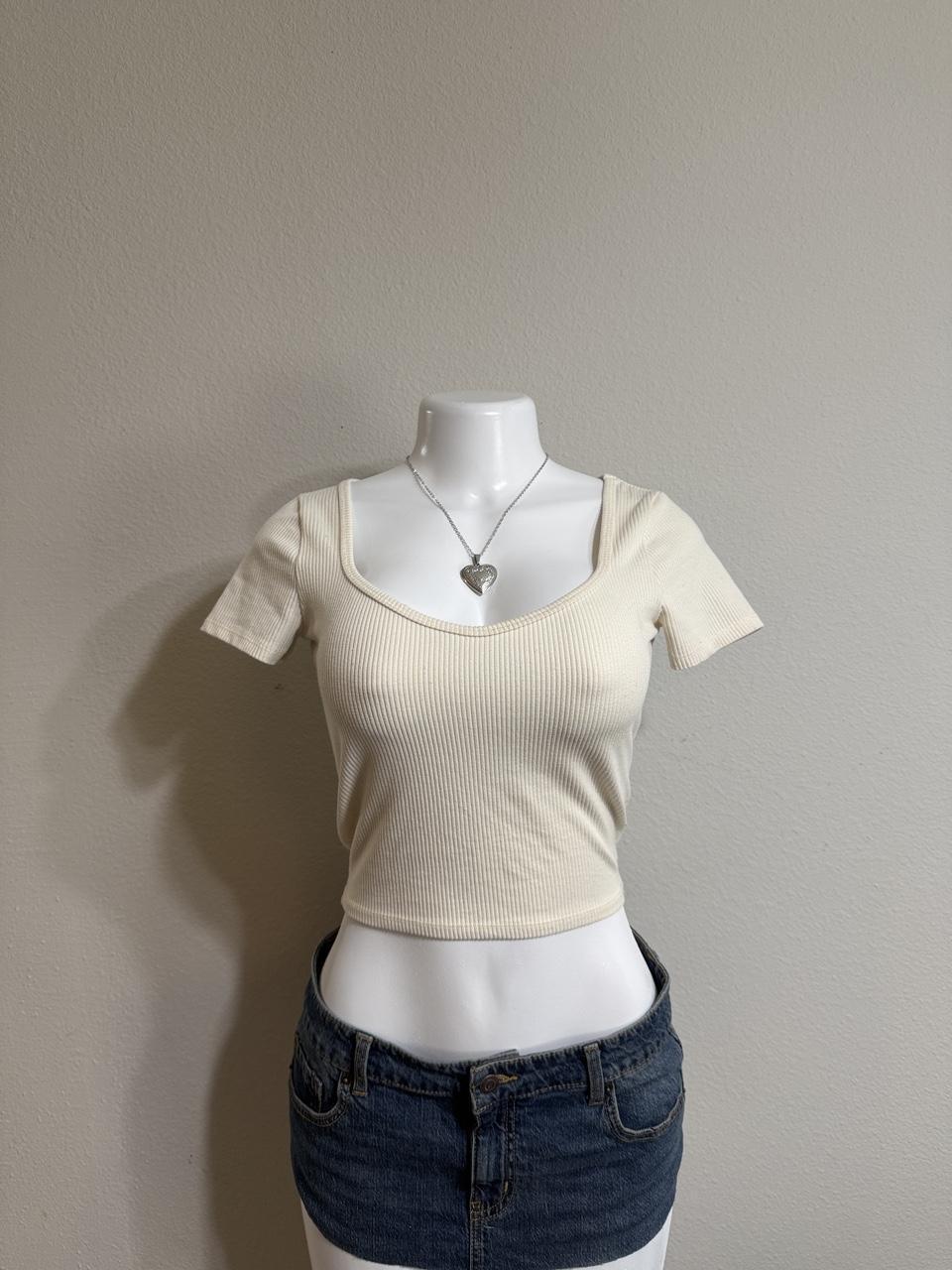 🤍 Hollister Ribbed Square Neck Top 🤍
