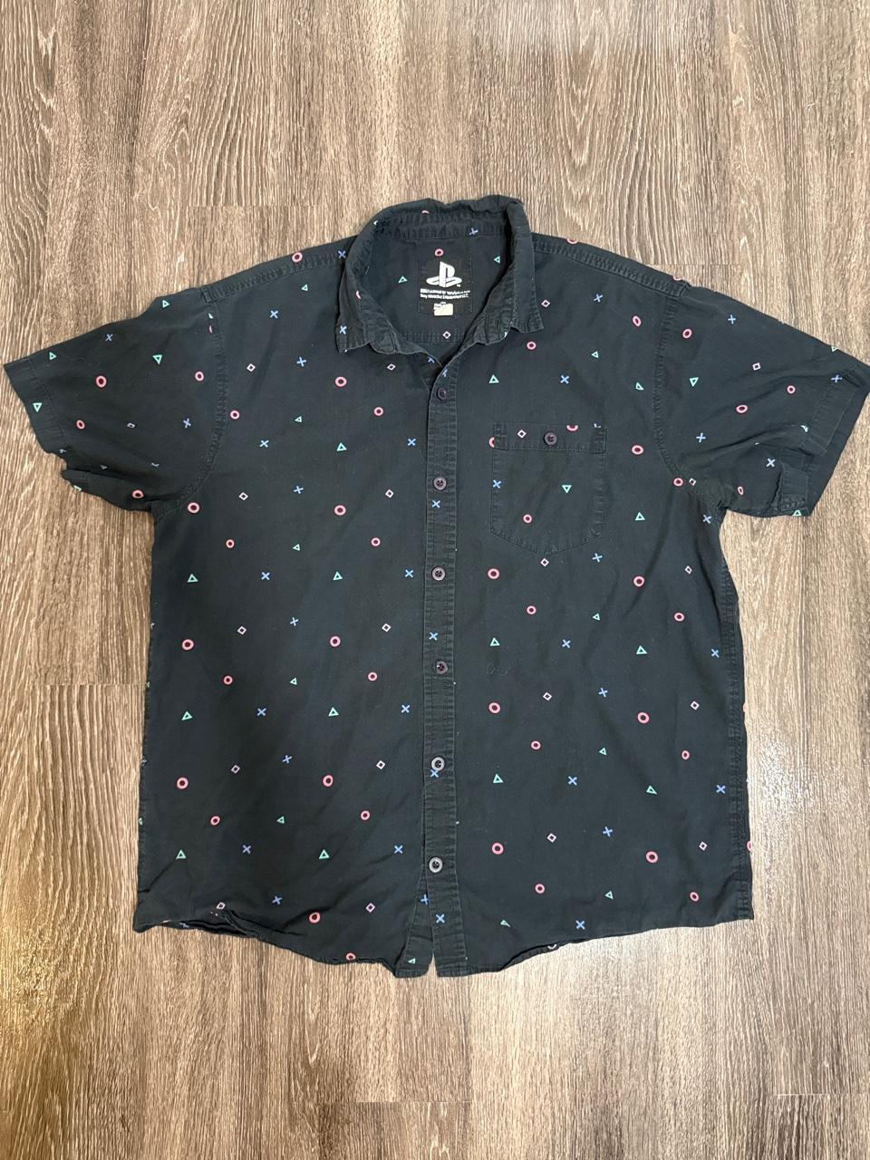 Sony Men's Black and Multi Shirt
