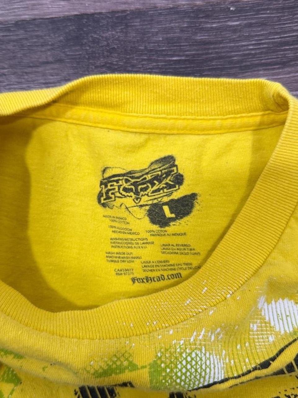 Vintage Fox Racing Yellow Graphic Moto T-Shirt