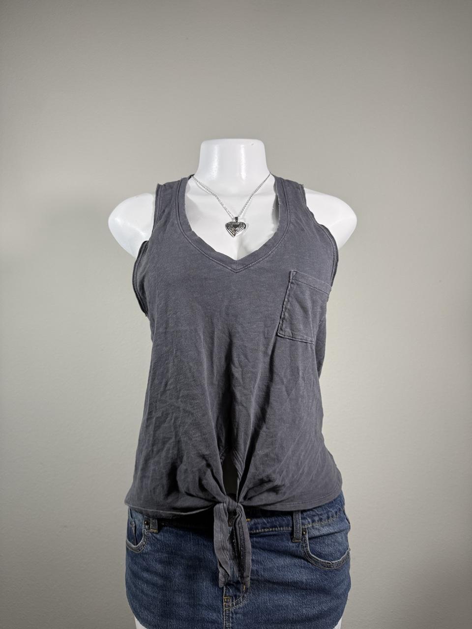 🩶 American Eagle Charcoal Tie Front Tank Top 🩶