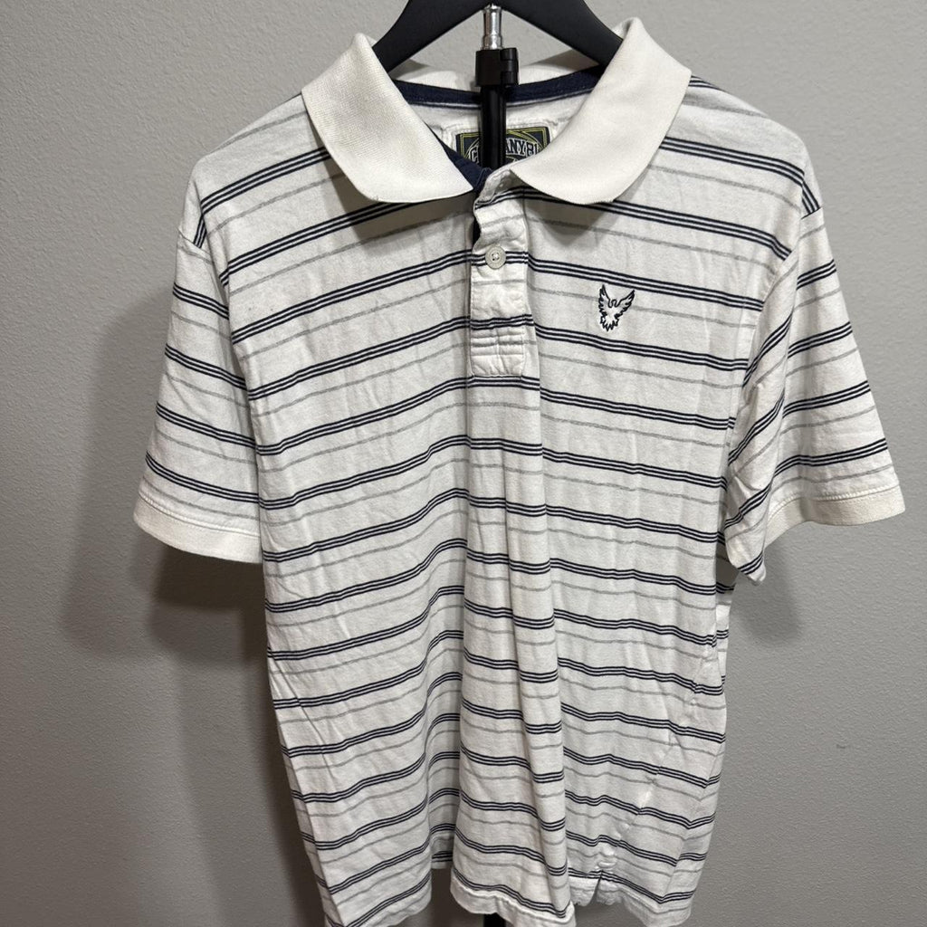 Men's White and Multi Polo-shirt