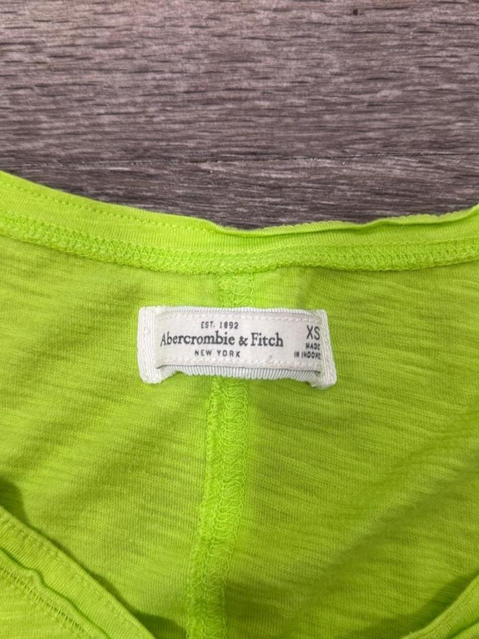 💚 Vintage Abercrombie & Fitch Neon Green Lace Sleeve Henley 💚